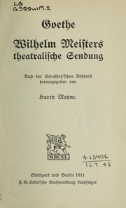 Cover of: Wilhelm Meister