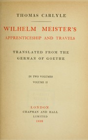 Cover of: Wilhelm Meister's apprenticeship and travels