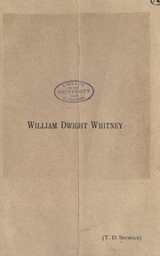 Cover of: William Dwight Whitney by Thomas D. Seymour
