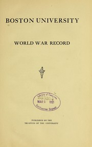 Cover of: World war record. by Boston University.