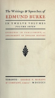 Cover of: Writings and speeches