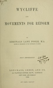 Cover of: Wycliffe and the movements for reform