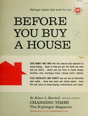 Before you buy a house by Marshall, Robert A.