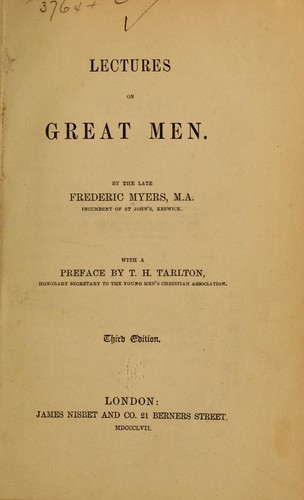Lectures on great men.