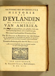 Cover of: Natuurlyke en zedelyke historie van d'eylanden de Voor-Eylanden van Amerika by Charles de Rochefort
