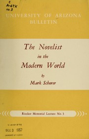 Cover of: The novelist in the modern world.