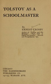 Cover of: Tolstoy as a schoolmaster