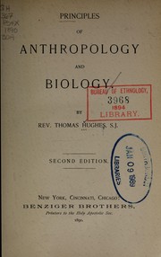 Cover of: Principles of anthropology and biology