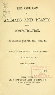Cover of: The  variation of animals and plants under domestication. by Charles Darwin