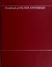 Cover of: Handbook of filter synthesis