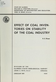Cover of: Effect of coal inventories on stability of the coal industry