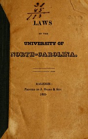 Cover of: Laws of the University of North-Carolina