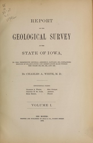 Report on the geological survey of the State of Iowa