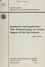 Cover of: Gasification and liquefaction by Hubert E. Risser