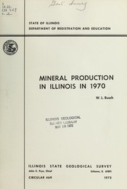 Cover of: Mineral production in Illinois in 1970