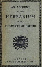 An account of the Morisonian herbarium in the possession of the University of Oxford by Sydney Howard Vines