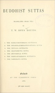 Cover of: Buddhist suttas by Translated from Pâli by T.W. Rhys Davids.