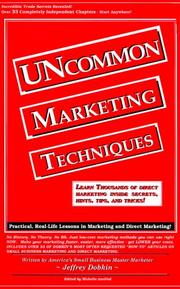 Cover of: UNcommon marketing techniques