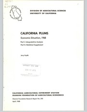 Cover of: California plums: economic situation, 1968