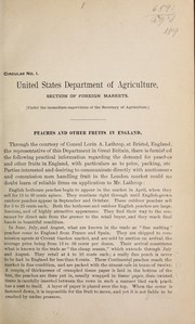 Cover of: Peaches and other fruits in England by United States. Department of Agriculture. National Agricultural Library.