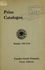 Cover of: Price catalogue season 1909-1910: fruit and ornamental trees, evergreens, palms, roses