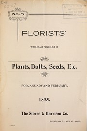 Cover of: Florists' wholesale price list of plants, bulbs, seeds, etc: for January and February 1895