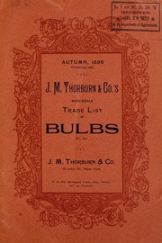 Cover of: J.M. Thorburn & Co.'s wholesale trade list of bulbs etc. etc