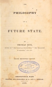 Cover of: The philosophy of a future state.