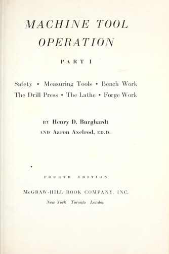 Machine tool operation