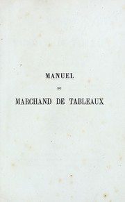 Cover of: Manuel du marchand de tableaux