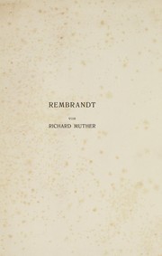 Rembrandt by Richard Muther