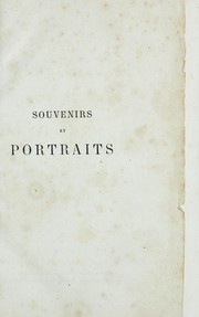 Souvenirs et portraits by F. Halévy