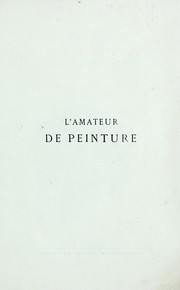 Cover of: L'amateur de peinture