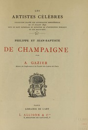 Cover of: Philippe et Jean Baptiste de Champaigne