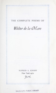 Cover of: The complete poems of Walter De La Mare