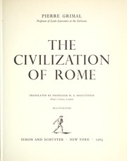 Cover of: The civilization of Rome.