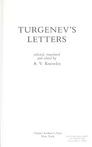 Cover of: Turgenev's letters