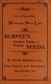 Cover of: Wholesale price list: Burpee's garden, farm, and flower seeds