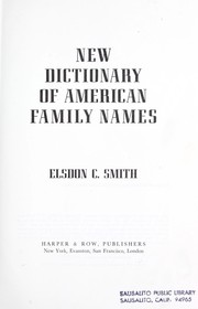 Cover of: New dictionary of American family names