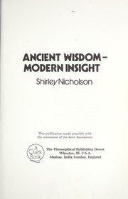 Cover of: Ancient wisdom: modern insight