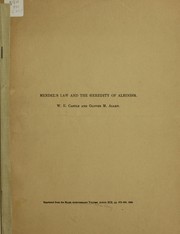 Cover of: Mendel's law and the heredity of albinism