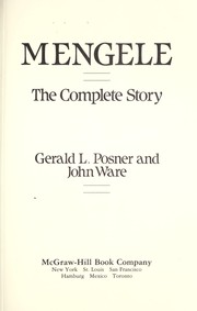Cover of: Mengele : the complete story
