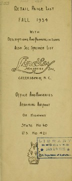 Cover of: Retail price list fall 1934: with descriptions and pronunciations