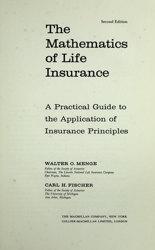 The mathematics of life insurance