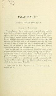Cover of: Insect notes for 1909