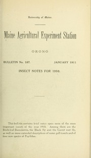 Cover of: Insect notes for 1910