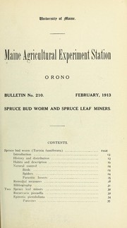 Cover of: Spruce bud worm and spruce leaf miners