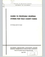 Cover of: Guides to profitable cropping systems for Yolo County farms