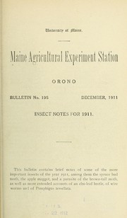 Cover of: Insect notes for 1911