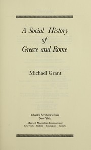 Cover of: A social history of Greece and Rome